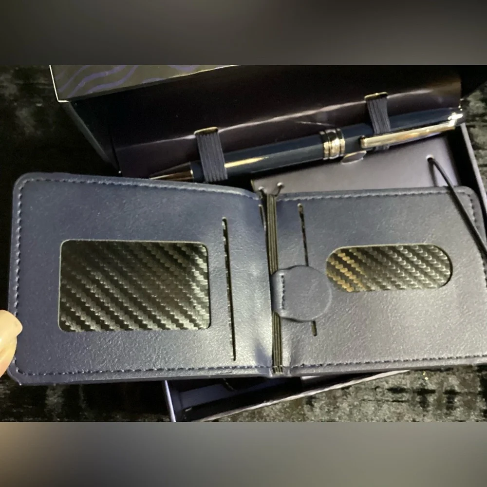 Classic Black Watch, Wallet, and Pen Set - Picture 4 of 7